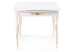 Стол Бевье 150(200)х90х77 молочный / золото