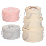 Подарочная коробка Basir 3 в 1, круглые, под рогожку, размер 20*11/17*9.5/14*8 см (диаметр*высота), ассорти