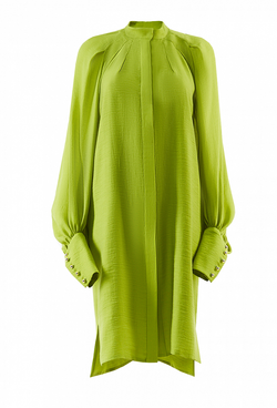 Платье - рубашка с потайной планкой травяное 32-02-20 SS