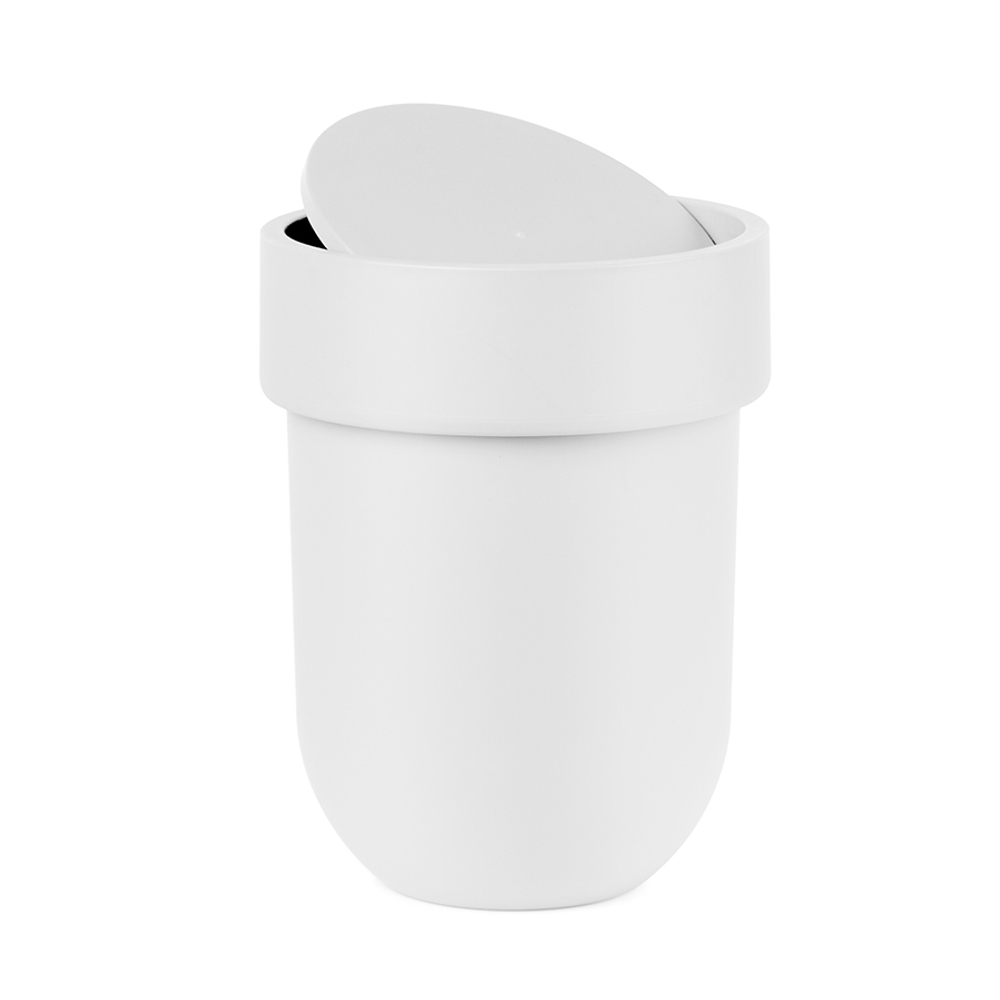 Корзина для мусора с крышкой touch, 6 л, белая