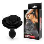 Черная гладкая анальная втулка-роза (Цвет: черный)