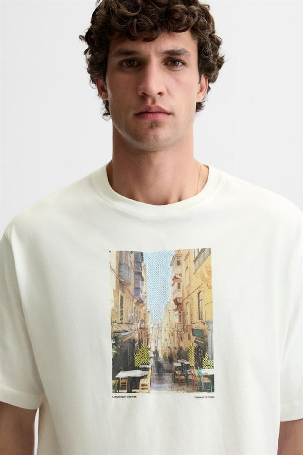 ZARA ФУТБОЛКА С ФОТОПРИНТОМ, БЕЛЫЙ