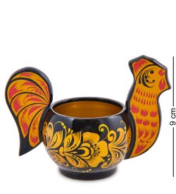 Народные промыслы ХЛ-105 Солонка «Петушок» 90*135*70 (Хохлома)