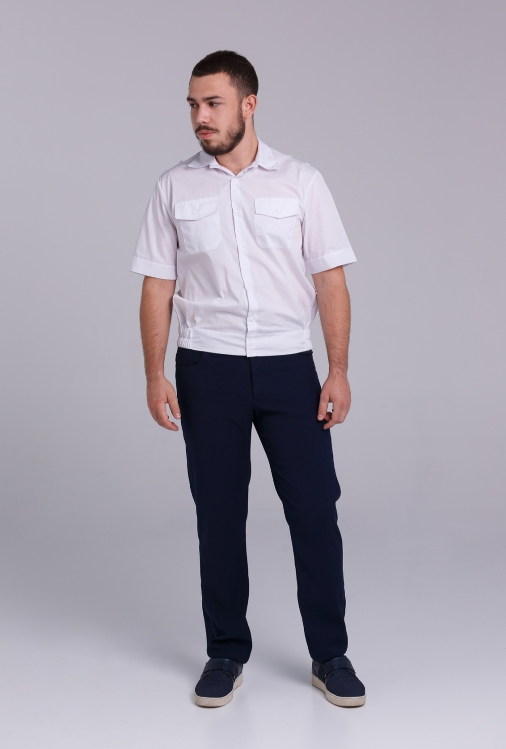 Рубашка форменная кадетская для кадетов казачья школьная детская белая короткий рукав хлопковая хлопок