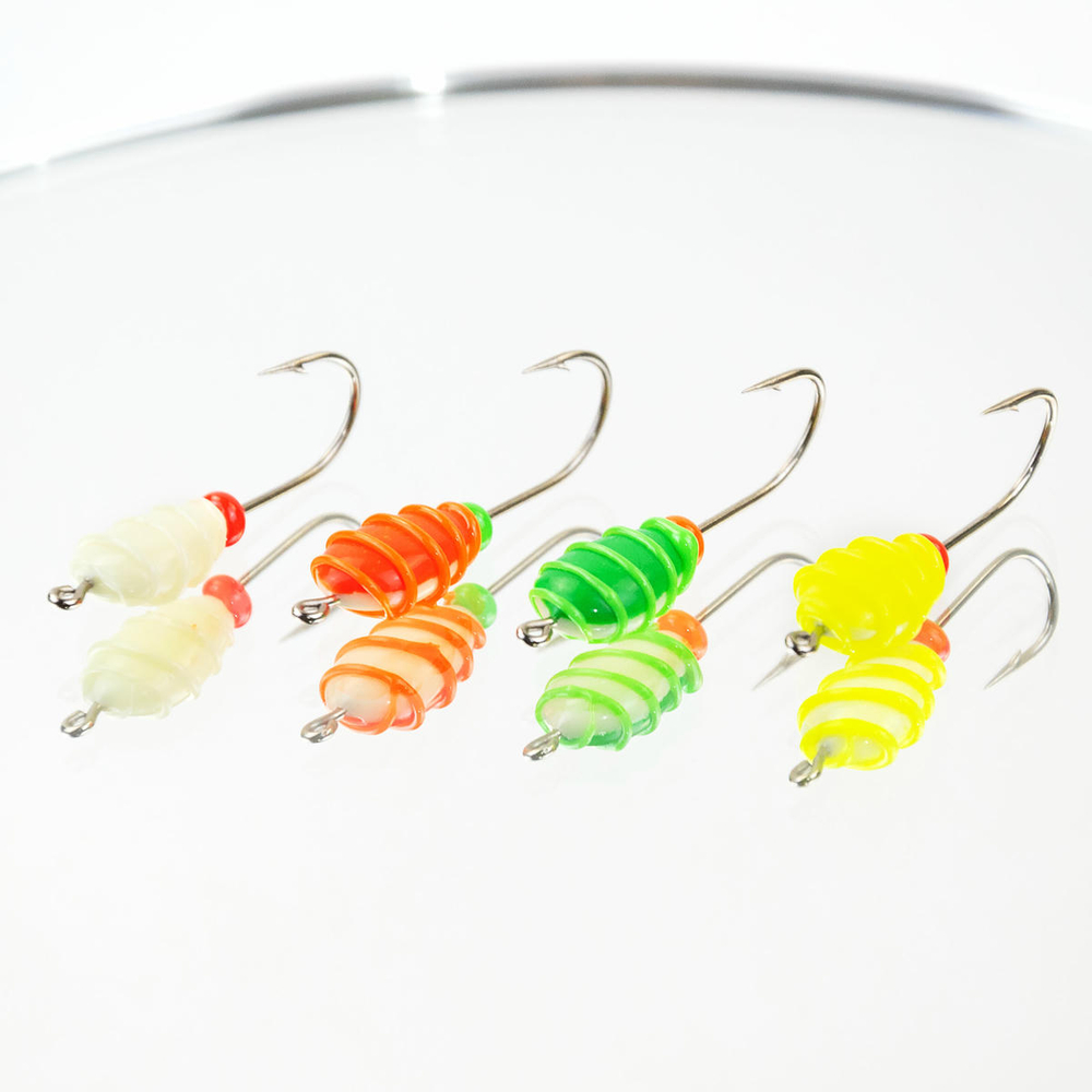 Мормышка фосфорная плавающая Lumicom 107, №4 Long+,ABC (набор 32шт)