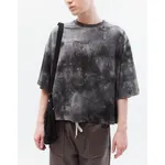 Футболка БИЧ укороченная оверсайз тай-дай темно-серая