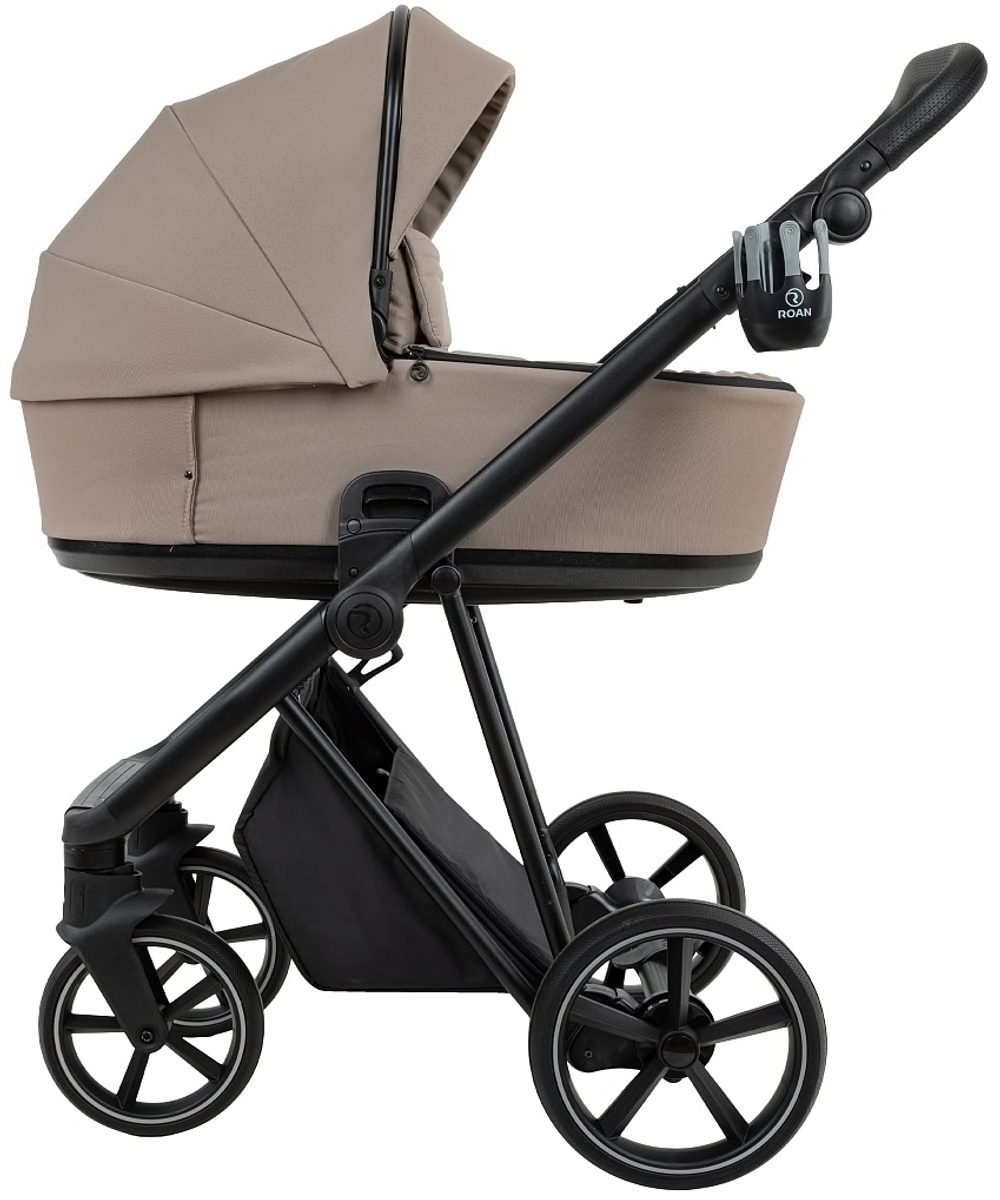 Детская коляска Roan Sol 2.0 3 в 1 с автокреслом Tutis Elo Lux EduSky Black SLL/31/T Hazel/Black/руч.Black
