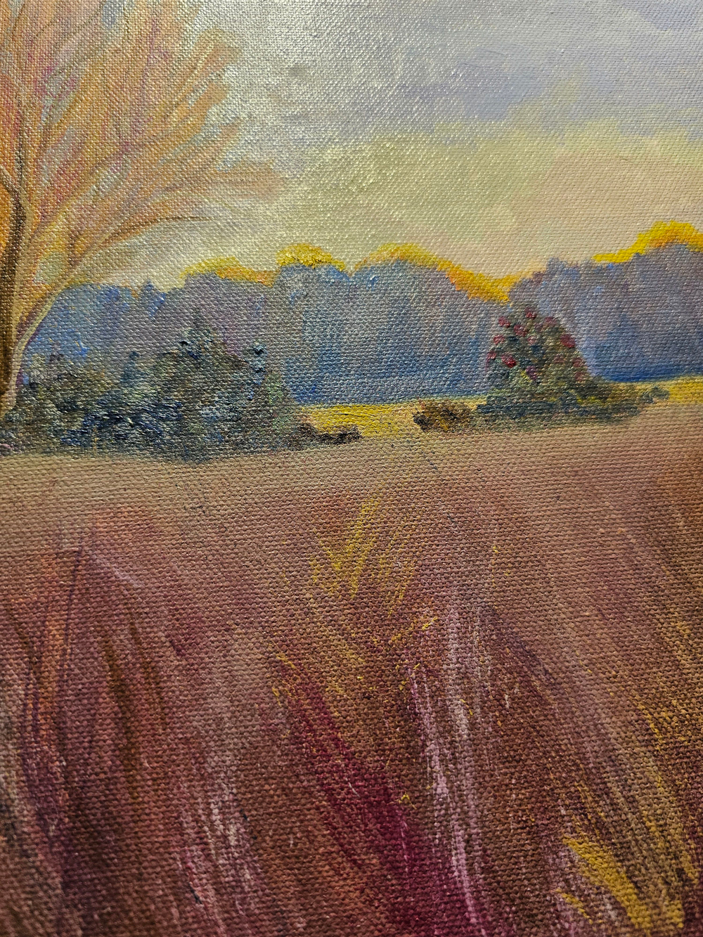 Картина авторская маслом на холсте 33х41 см на стену для интерьера "Осенняя рапсодия"