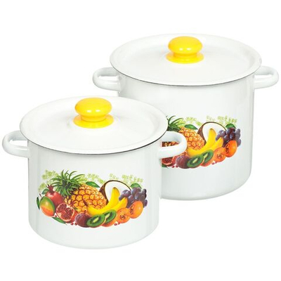 Набор эмалированной посуды 4 пр, кастрюли 3.5,5.5 л, Сиб товары, Эквадор 20, N20B80