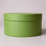 Плотная короткая круглая коробка(без ручек). Цвет: Зеленый.