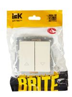 BRITE Выключатель жалюзи 10А ВС10-1-5-БрКр бежевый IEK