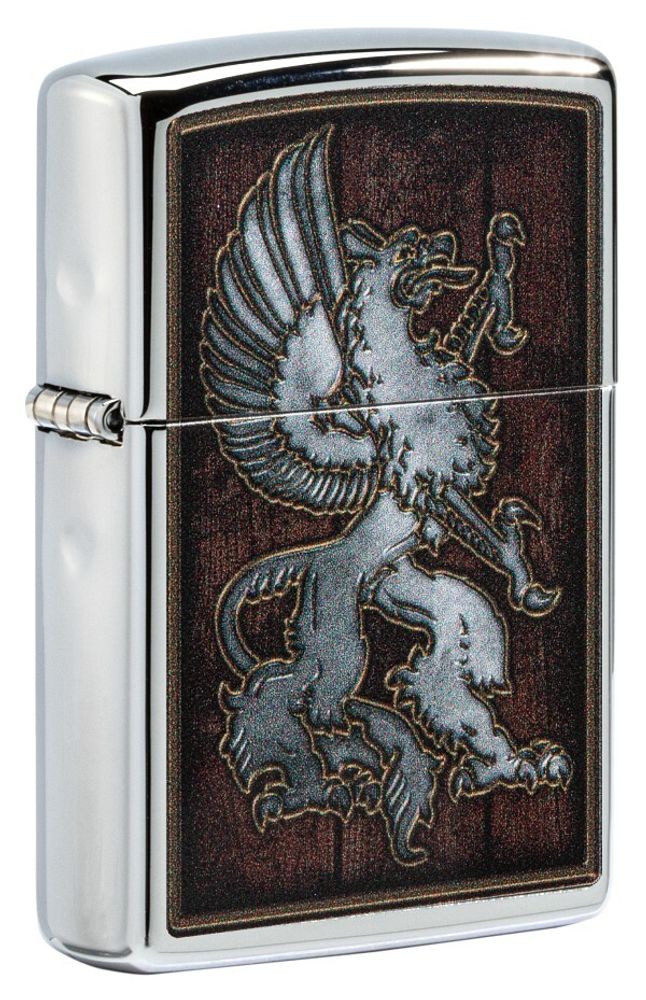 Легендарная классическая американская бензиновая широкая зажигалка ZIPPO 49713 в подарочной коробке