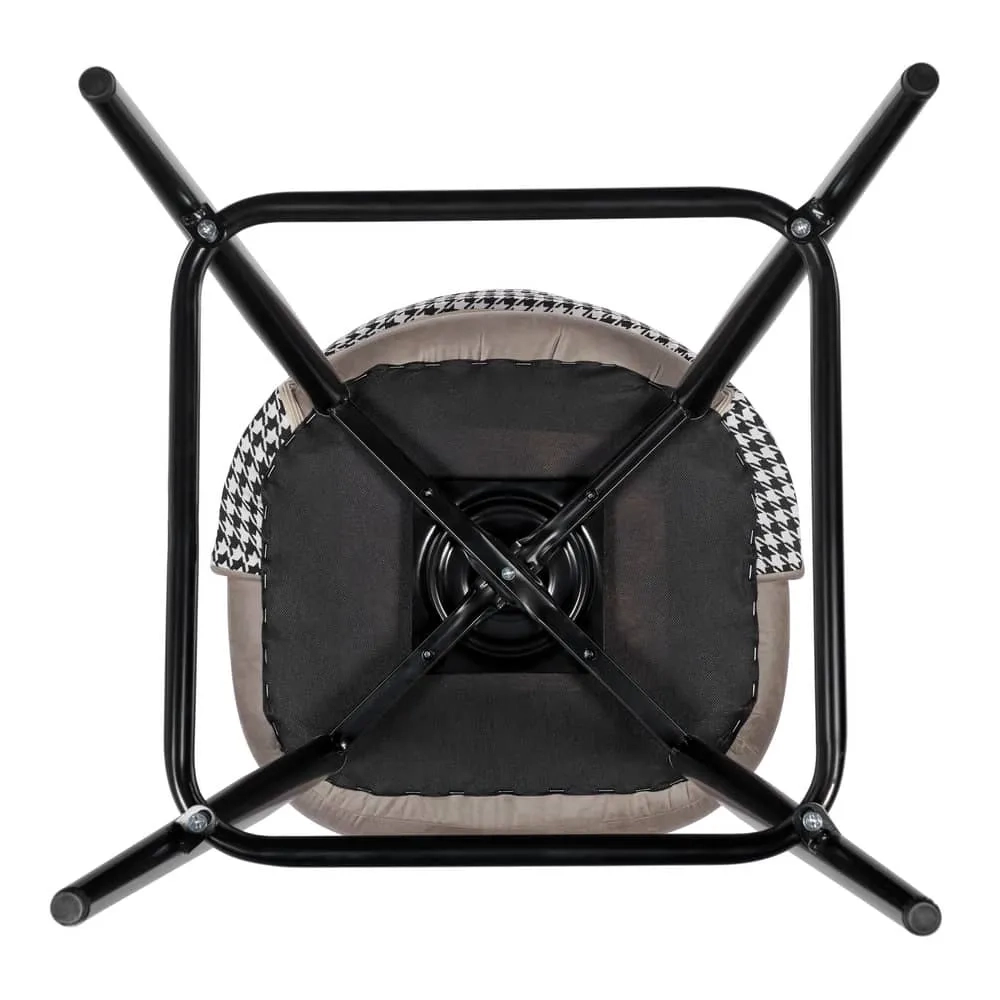 Стул полубарный Leo латте с жаккардом, поворотный механизм