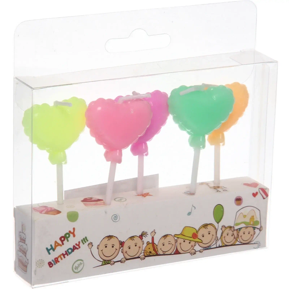 Свечи в торт «Милые сердечки» (набор 5 шт)