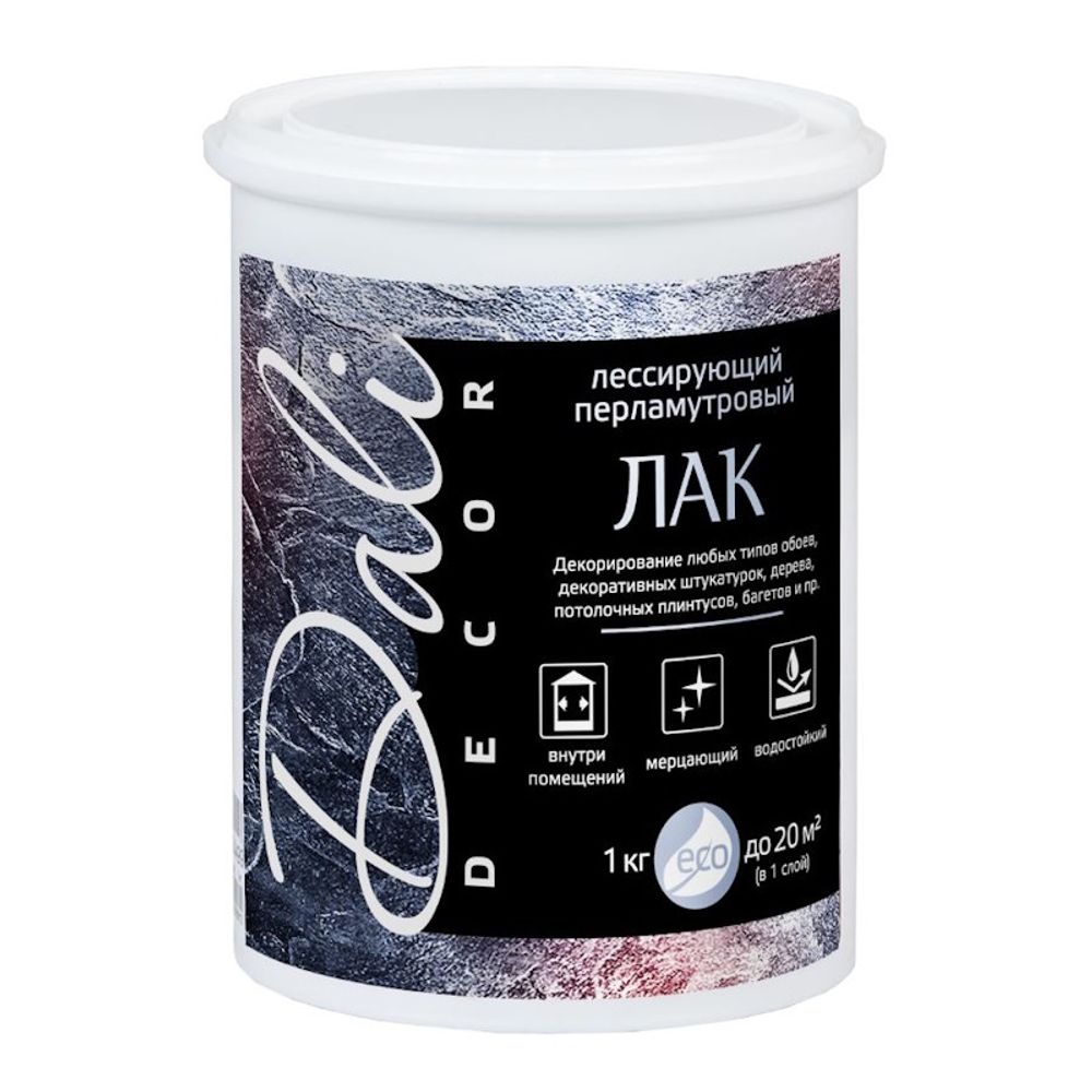 Лак лессирующий перламутр DALI Decor бесцвет.  1кг  (Рогнеда)