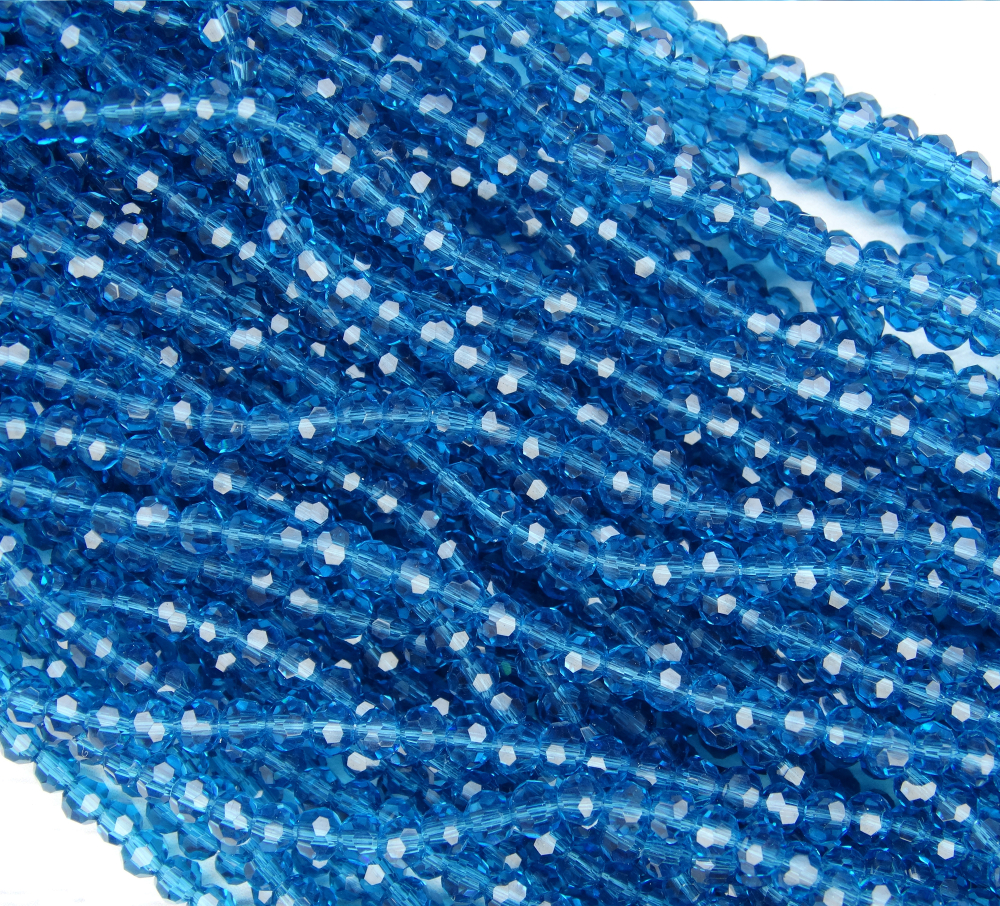 БШ025НН3 Хрустальные бусины "32 грани", цвет: морская волна прозрачный, 3 мм, кол-во: 95-100 шт.