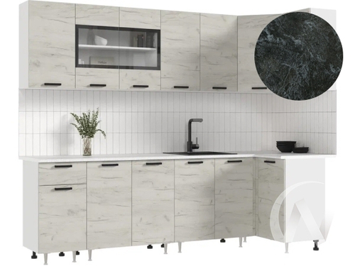 Кухня Рио NEW ЛДСП 2;6х1;0м (белый/дуб крафт белый/кастилло темный)