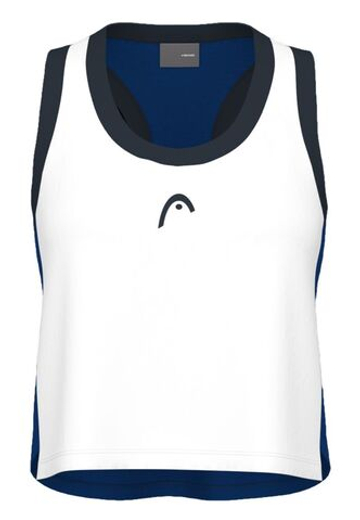 Женский теннисный топ Head Play Crop Top - белый/королевский