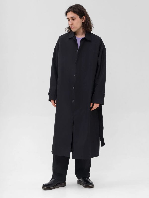 Плащ Длинный Мужской Черный - фото 5