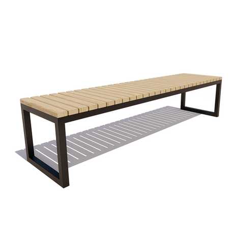 Банкетка стальная "Нео" лиственница 2,0м, лак