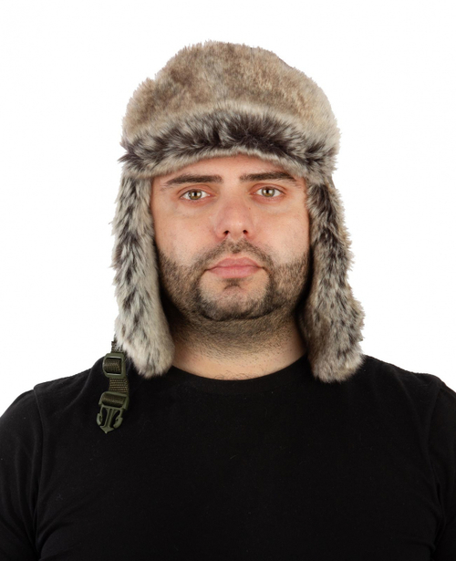 Шапка-ушанка Буран (плащевая, хаки) Новатекс