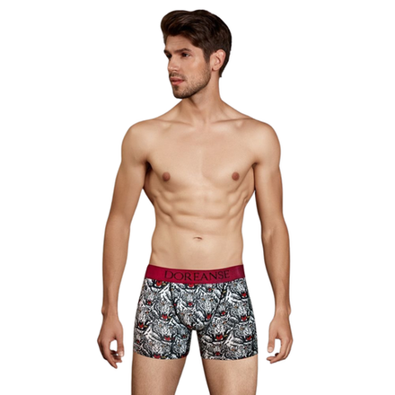 Мужские трусы боксеры удлиненные черные с принтом Doreanse 1812