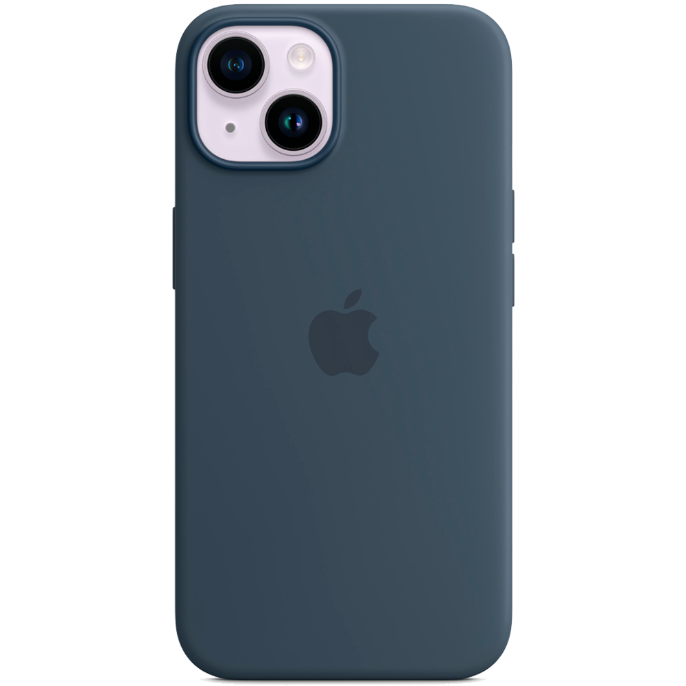 Силиконовый чехол с поддержкой MagSafe Apple Silicone Case для iPhone 14, Storm Blue (Штормовое небо)