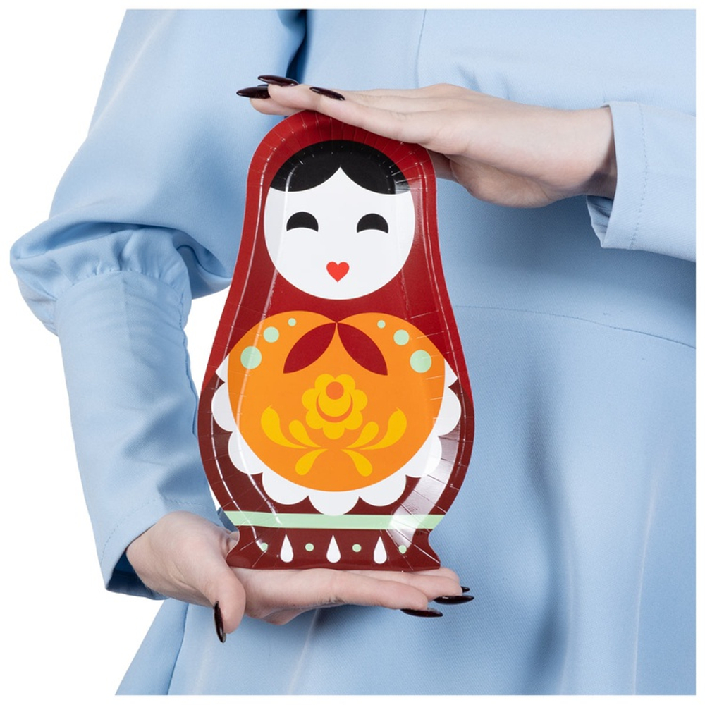 Тарелка фигурная Матрешка 23см 6шт