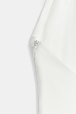 ZARA ДЛИННОЕ ПЛАТЬЕ ХАЛТЕР С ДЕКОРОМ, БЕЛЫЙ
