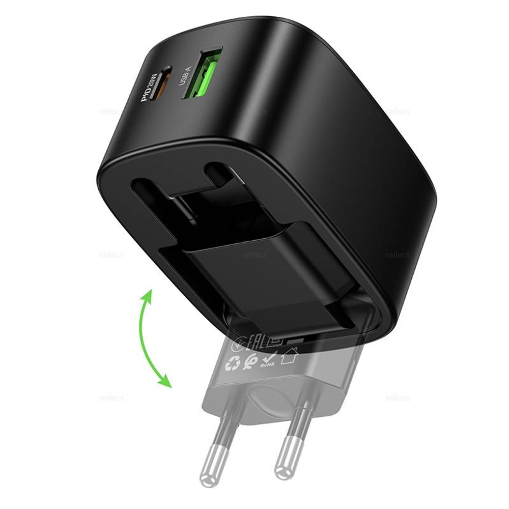 Складное зарядное устройство Hoco CS101A PD20W+QC3.0 (black)