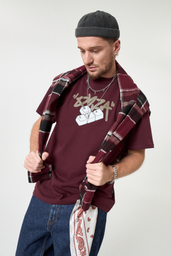 Футболка Q2ZA - "Клавиатура" (бордо)