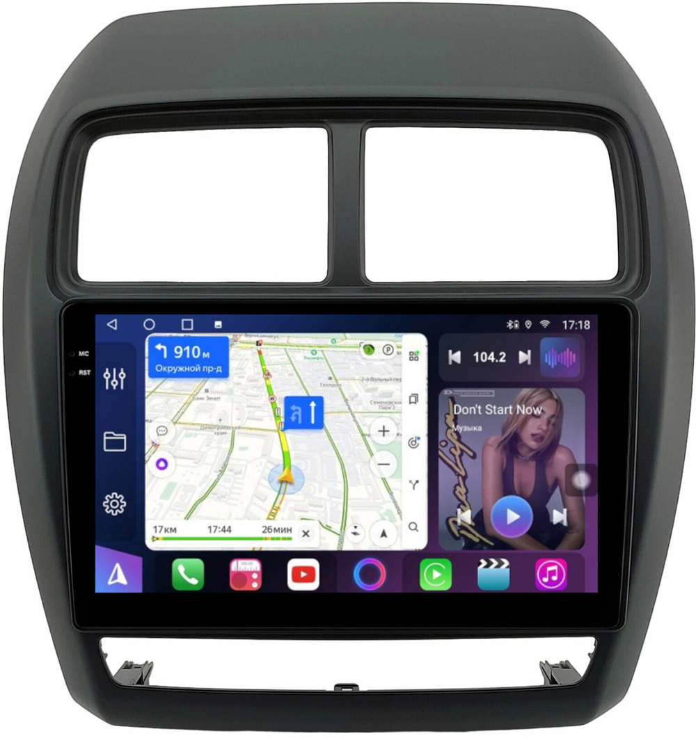 Магнитола для Mitsubishi ASX 2017+ - FarCar BM3230M монитор 9.5" QLED на Android 14, TS10, 4+32Гб, CarPlay, 4G SIM-слот