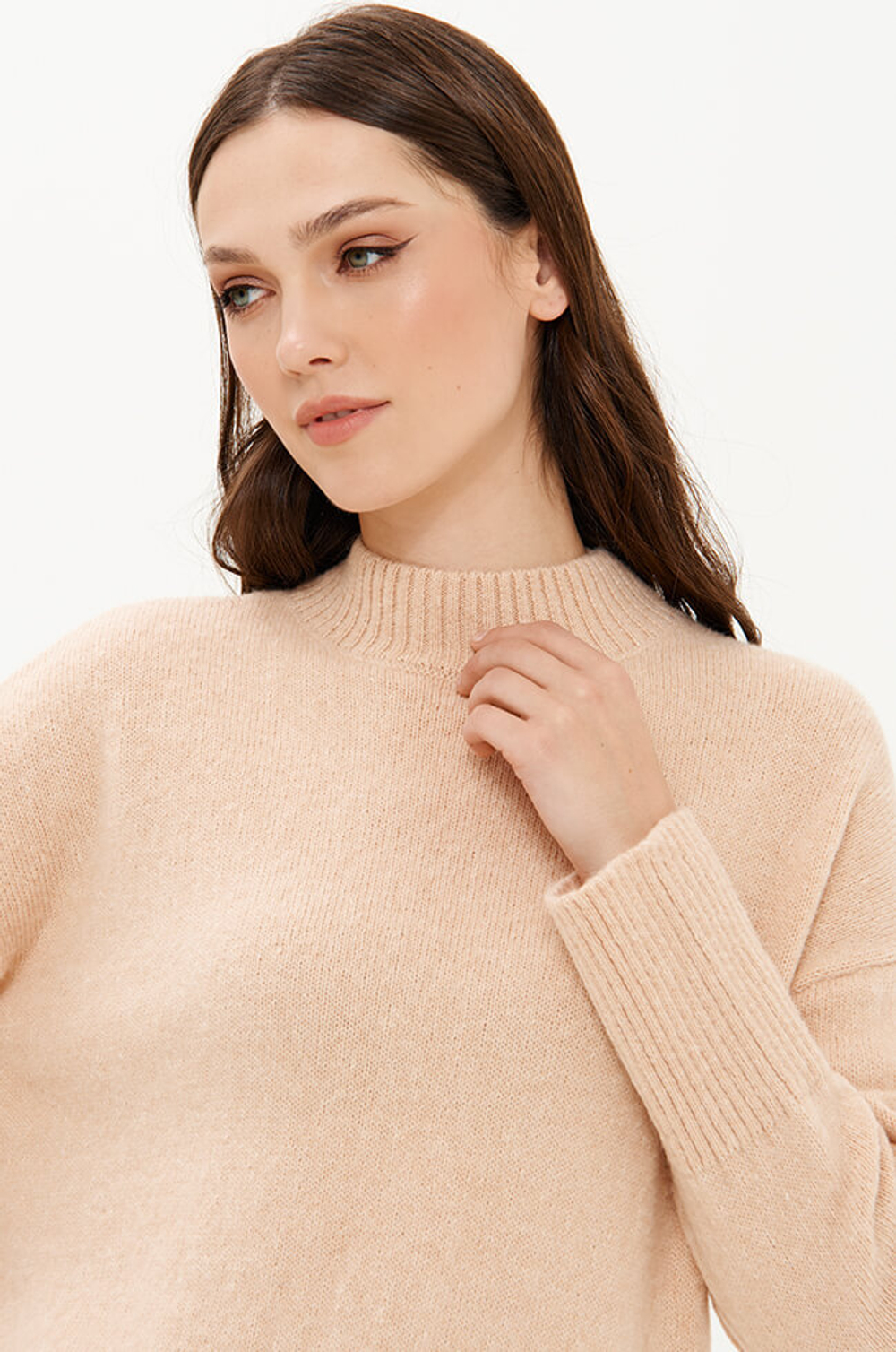 23364 Свитер женский (бежево-розовый)