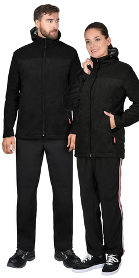 Куртка СИРИУС-ТЕХНО (флис дублированный) черная