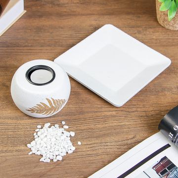 Подсвечник дерево 1 свеча "Золотой пальмовый лист"