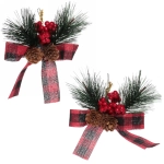 Бант на елку «Сказочная хвоя» 11*12 см (набор 2 шт.), красный