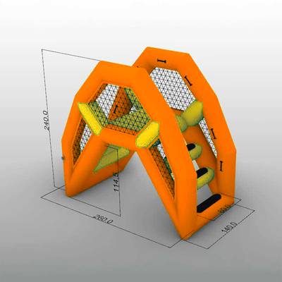 Надувная мини-лестница для бассейна из ПВХ, оранжевый, 2,6*1,4*2,4 м