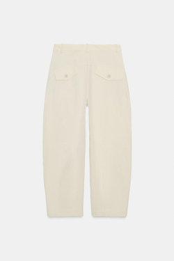 ZARA БРЮКИ НАЗАПАХ С ПУГОВИЦАМИ — ZW COLLECTION, СВЕТЛЫЙ РЫЖЕВАТО-КОРИЧНЕВЫЙ