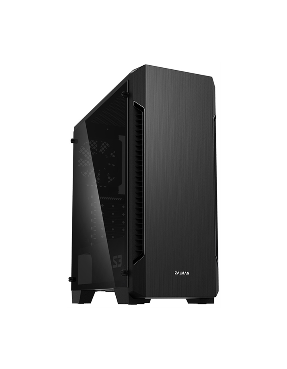 Корпус ZALMAN S3 TG, ATX, BLACK, TEMPERED GLASS WINDOW, 2x3.5", 2x2.5", 2xUSB2.0, 1xUSB3.0, FRONT 2x120mm