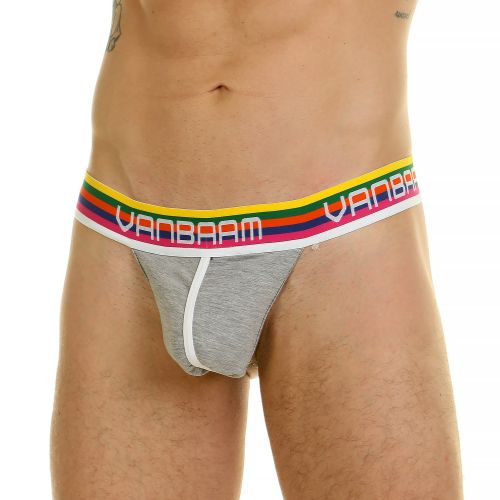 Мужские трусы тонги серые Van Baam 44857