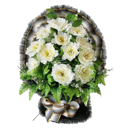 Ритуальная корзина из искусственных цветов «Ладья малая №05»