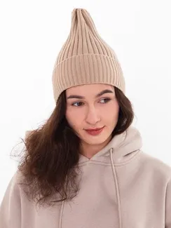 Шапка женская зимняя, цвет какао, размер 52-56