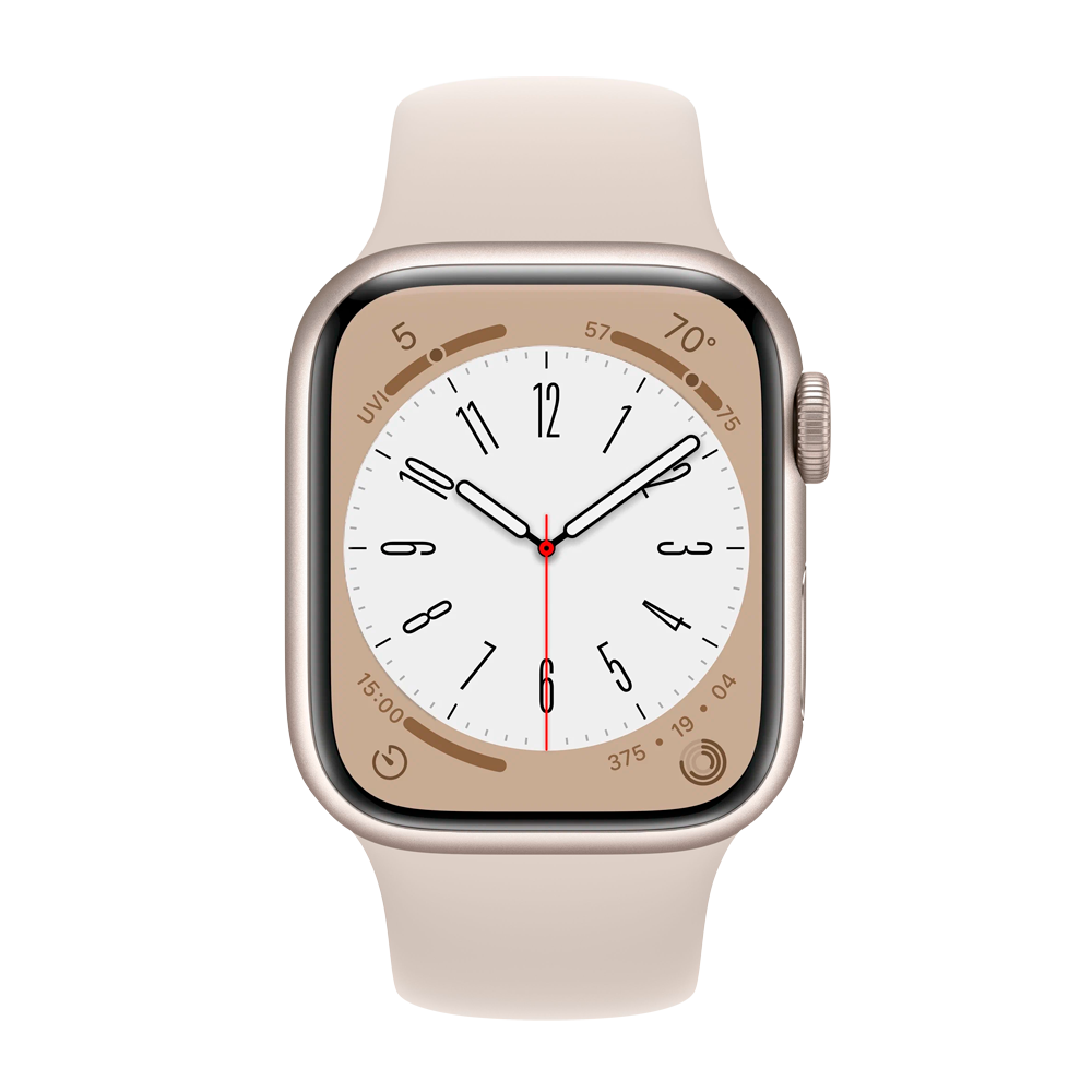 Умные часы Apple Watch Series 8 GPS, 41mm, Aluminium Case with Sport Band, Starlight (Сияющая звезда)