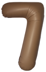 F Шар (40''/102 см) Цифра, 7 Slim, Шоколад, Матовый (БГ-60)