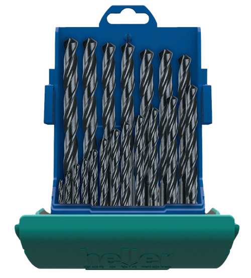 Набор сверл Heller по металлу HSS-R DIN 338 RN 1/1.5/2/2.5/3…9/9.5/10 (19 пр.)