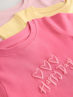 Пижама для девочки Next AC0-796, 3 шт., Розовый, Светло-желтый