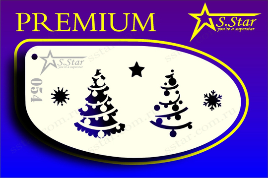 Трафарет для аквагрима S.STAR 054 новый год