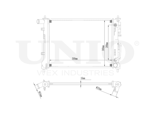 Радиатор охлаждения двигателя UNIO RAD-10055