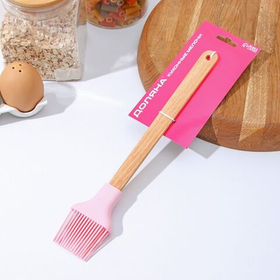 Кисть Доляна «Эко», 29×5 см, цвет розовый