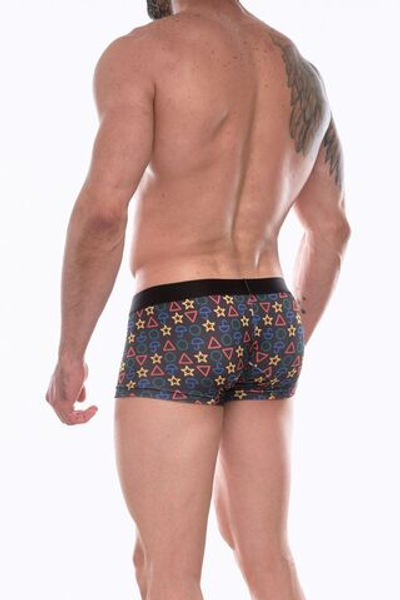 Темно-серые трусы-боксеры с цветным принтом (Размер: M) (Цвет: темно-серый)